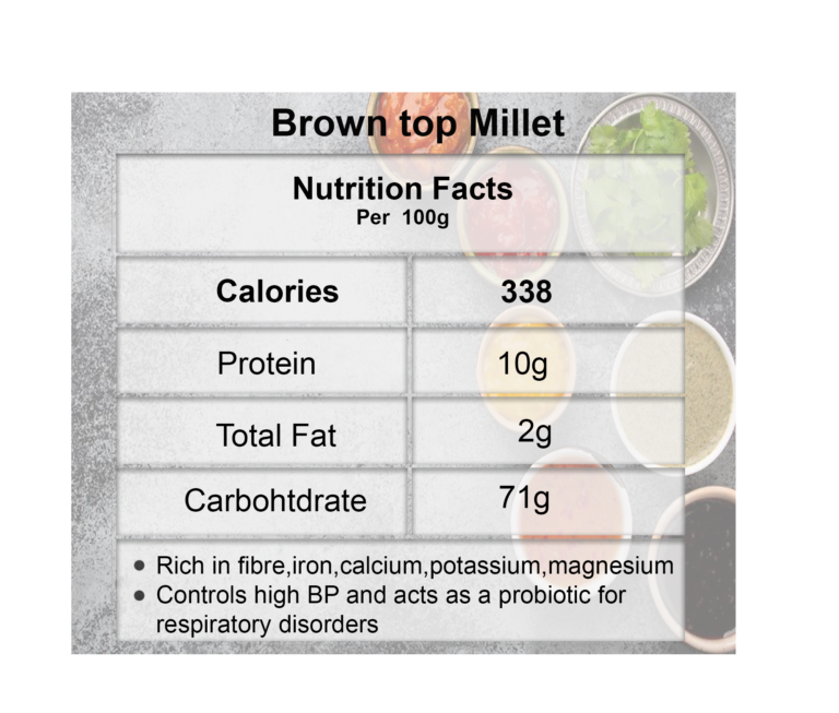 Browntop Millet Buy Online Brown Top Millet (500g1kg)