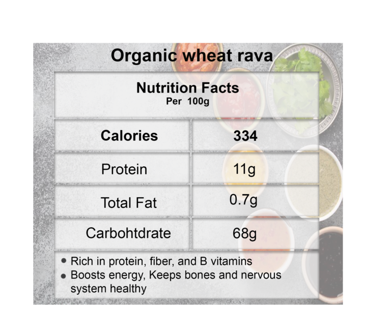 Organic Wheat Rava 500g 1kg Market Connect To Organic Produce Organic Wheat Rava 500g 1kg Market Connect To Organic Produce